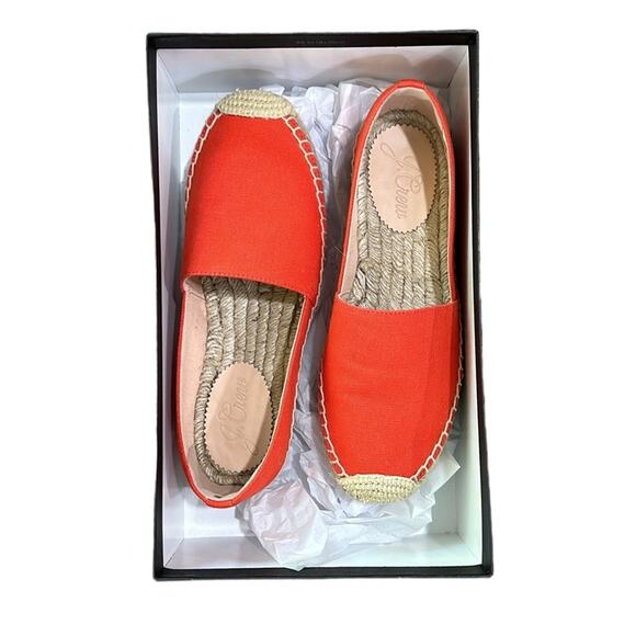 J.Crew thicker braid canvas classic espadrille vivid flame women’s size 6.5 - Picture 1 of 9